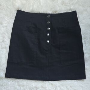 Black Button-Front Women's Skirt